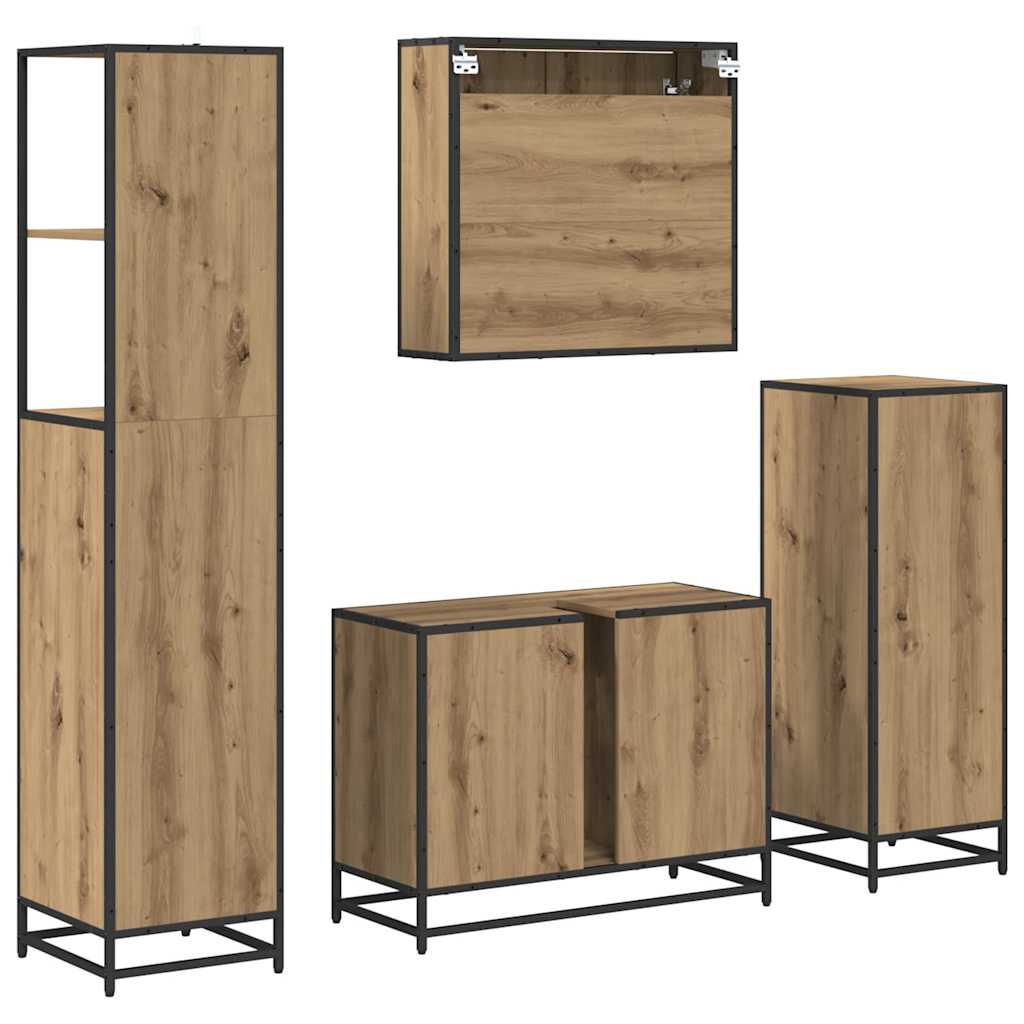 vidaXL Σετ Επίπλων Μπάνιου 4 τμχ. Artisan Oak 80 x 33 x 60 εκ