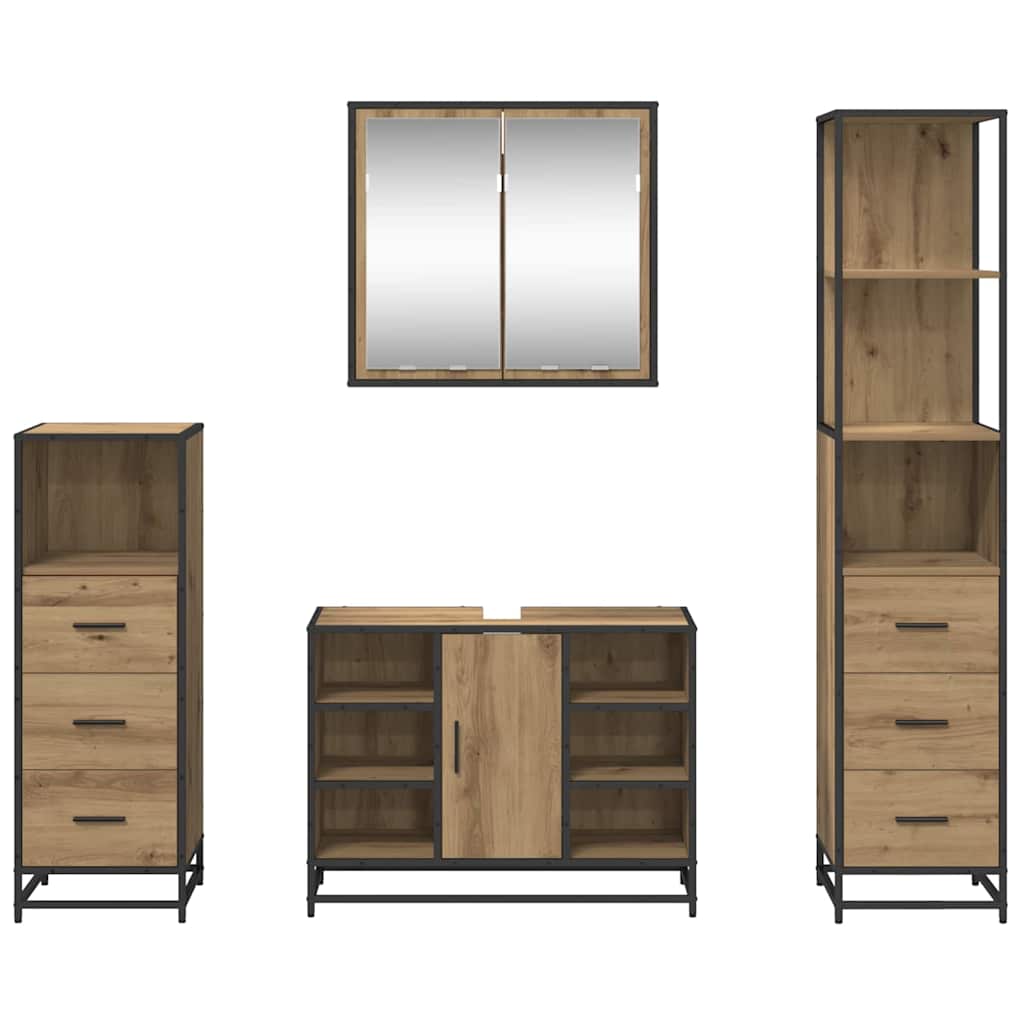 vidaXL Σετ Επίπλων Μπάνιου 4 τμχ. Artisan Oak 80 x 33 x 60 εκ