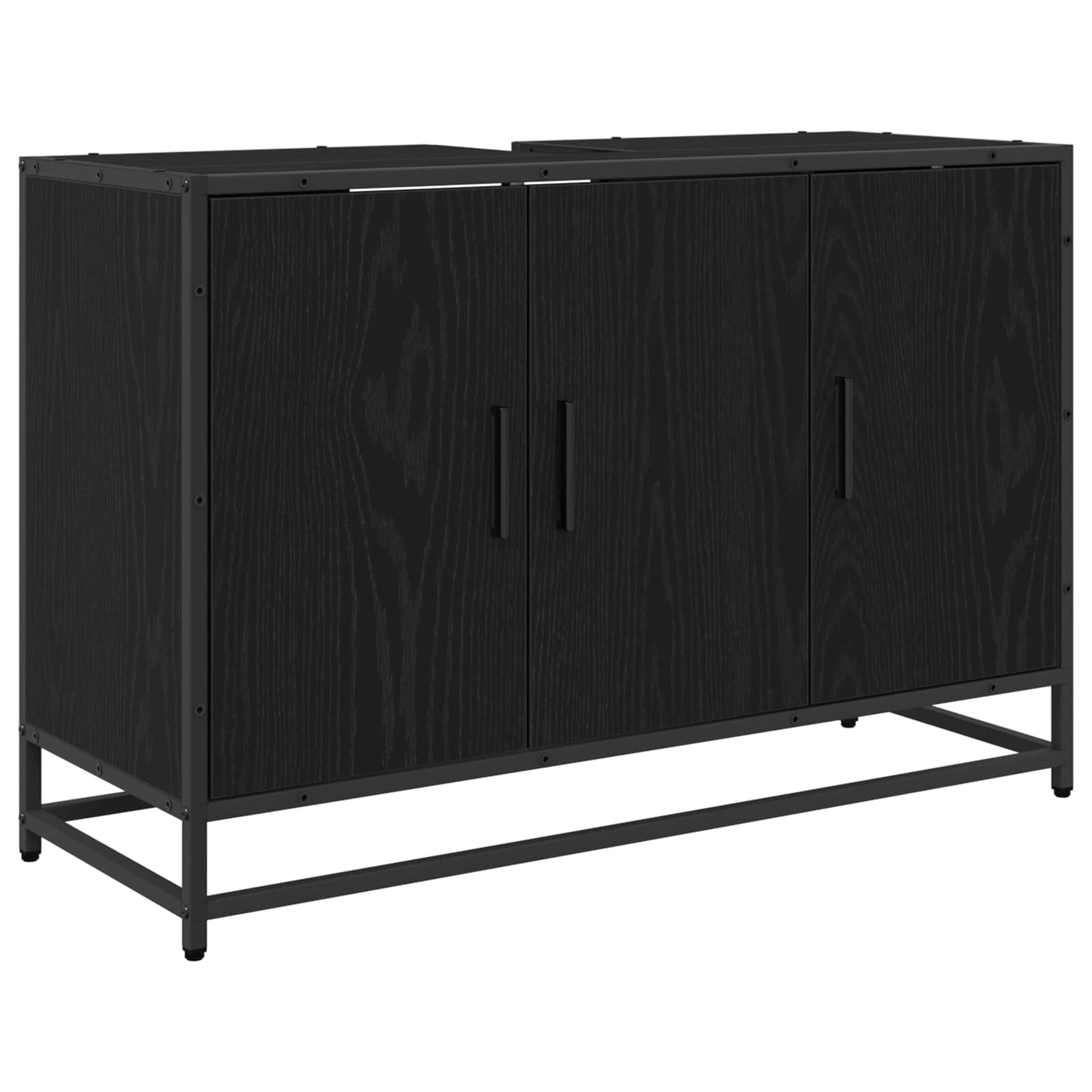 vidaXL Σετ Επίπλων Μπάνιου 2 τμχ. Μαύρη Οξυά 90 x 33 x 60 εκ.