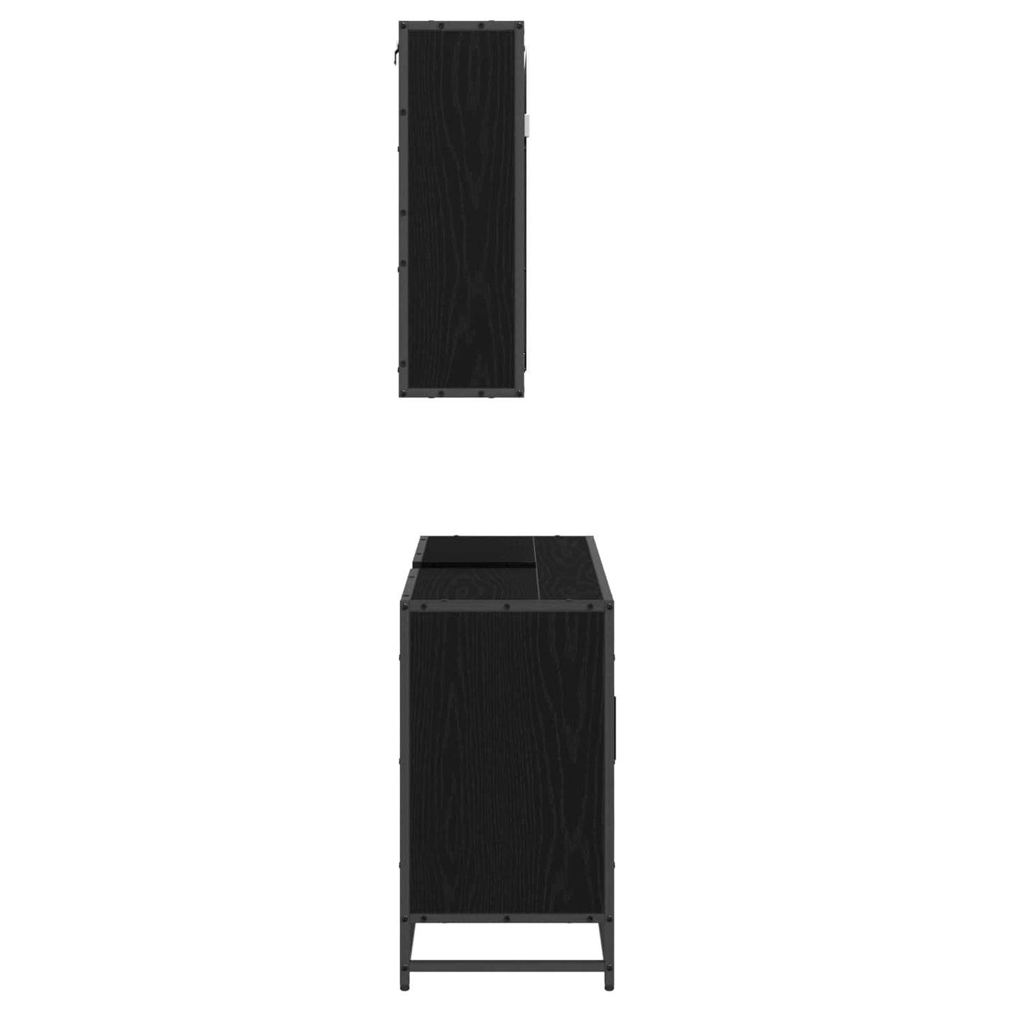 vidaXL Σετ Επίπλων Μπάνιου 2 τμχ. Μαύρη Οξυά 90 x 33 x 60 εκ.