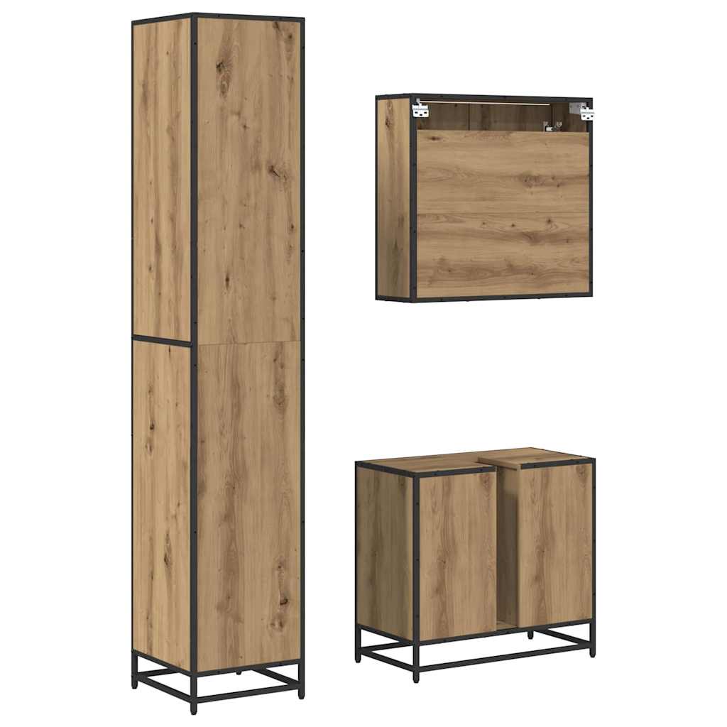 vidaXL Σετ Επίπλων Μπάνιου 3 τμχ. Artisan Oak 65 x 33 x 60 εκ