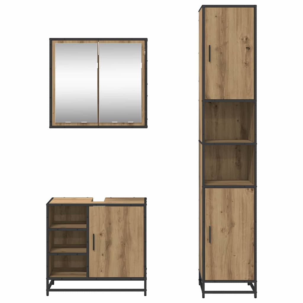 vidaXL Σετ Επίπλων Μπάνιου 3 τμχ. Artisan Oak 65 x 33 x 60 εκ