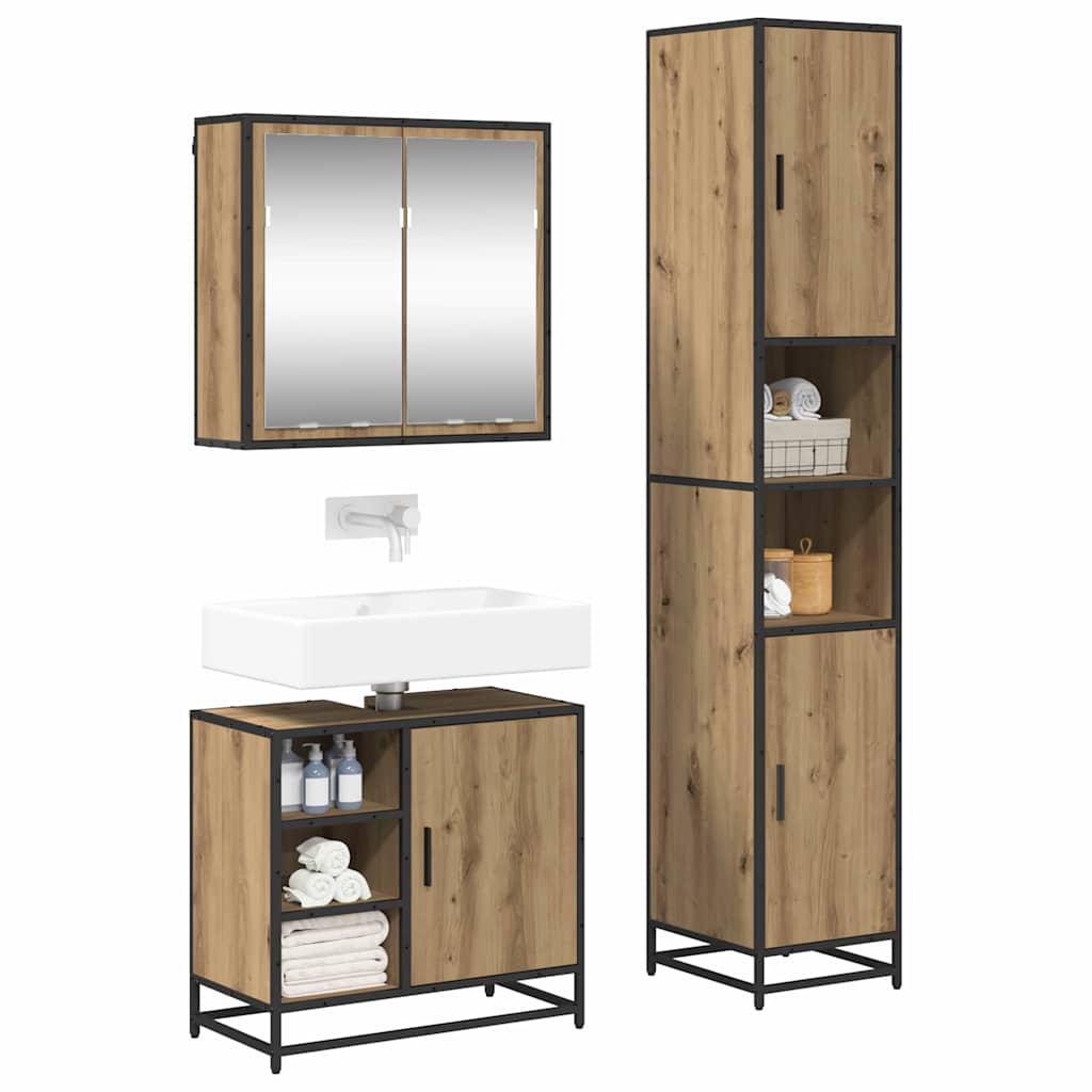 vidaXL Σετ Επίπλων Μπάνιου 3 τμχ. Artisan Oak 65 x 33 x 60 εκ