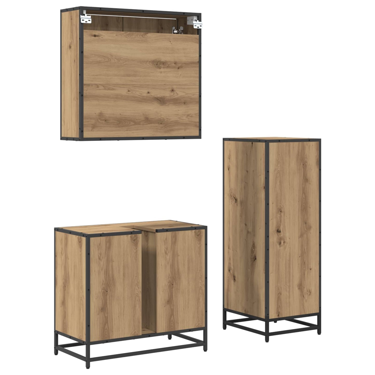 vidaXL Σετ Επίπλων Μπάνιου 3 τμχ. Artisan Oak 65 x 33 x 60 εκ