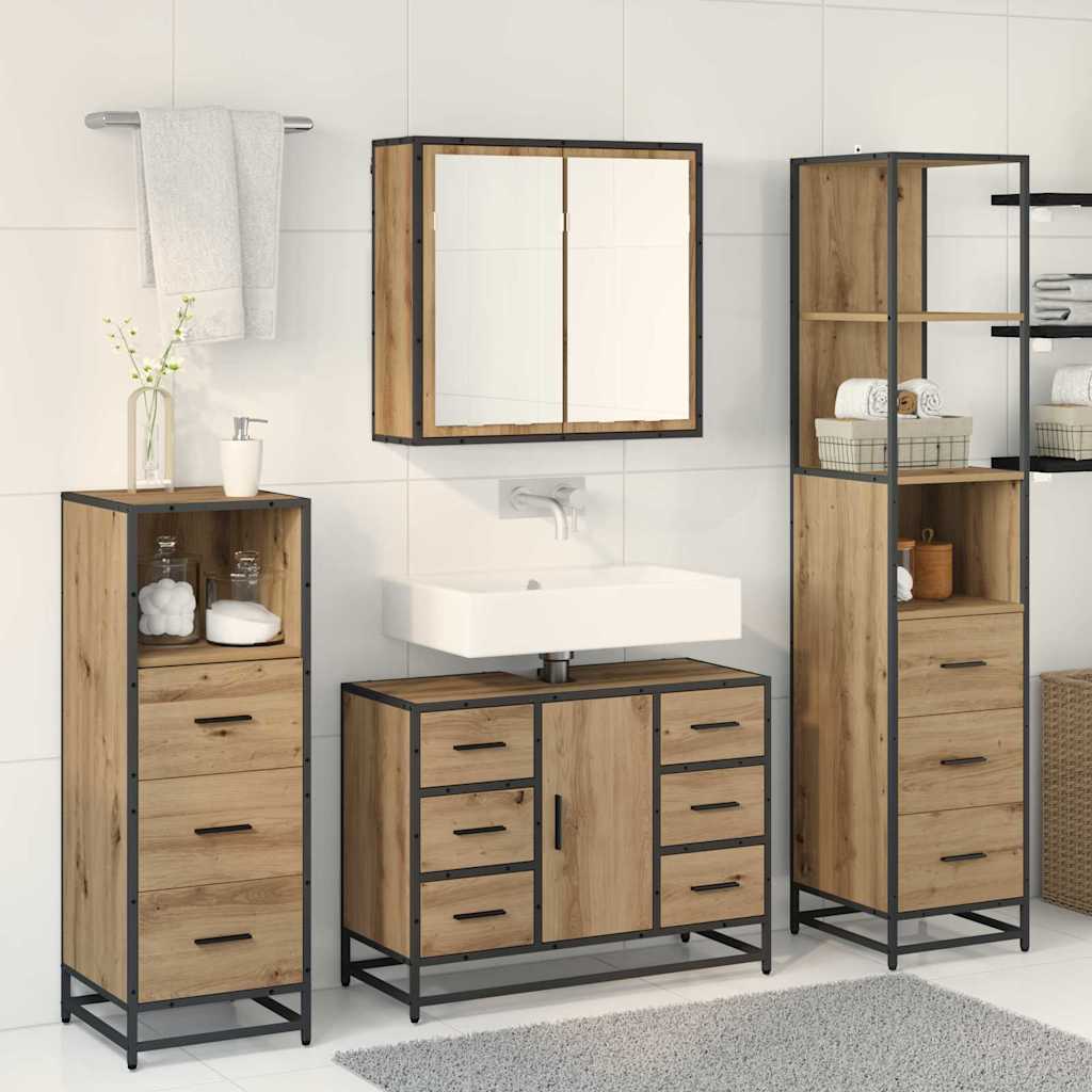 vidaXL Σετ Επίπλων Μπάνιου 3 τμχ. Artisan Oak 80 x 33 x 60 εκ