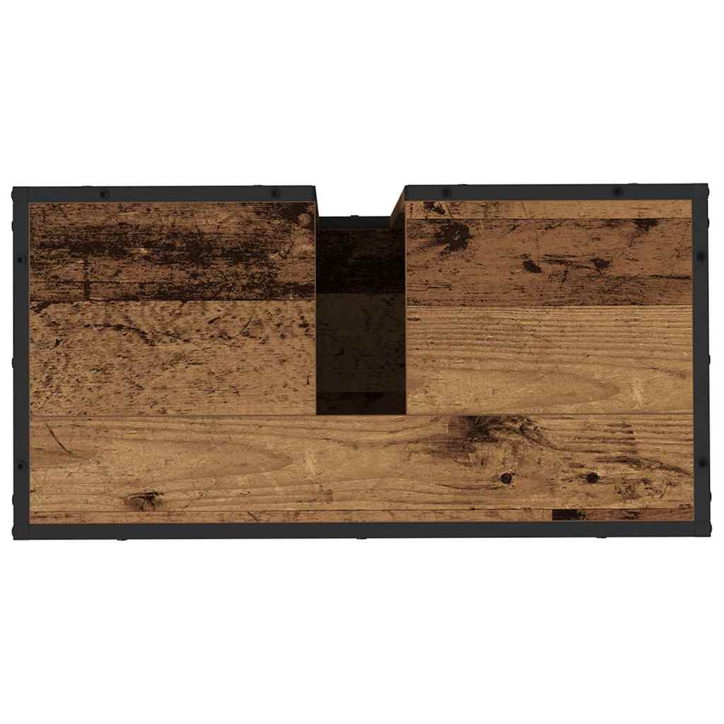 vidaXL Σετ Επίπλων Μπάνιου Επιτοίχιο 2 pcs Παλαιό ξύλο 65 x 33 x 60 εκ