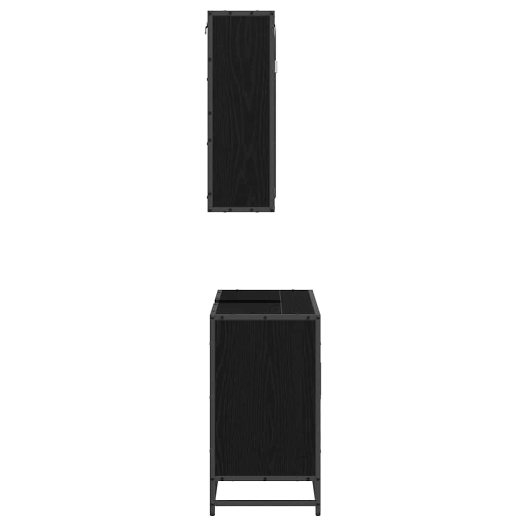 vidaXL Σετ Επίπλων Μπάνιου Επιτοίχιο 2 pcs Μαύρη δρυς 65 x 33 x 60 εκ