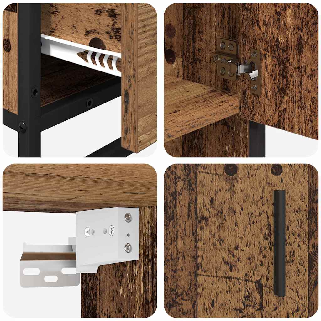 vidaXL Σετ Επίπλων Μπάνιου με ράφι 3 pcs Παλιό Ξύλο Επεξεργασμένο ξύλο