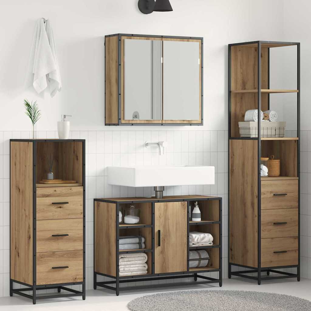 vidaXL Σετ Επίπλων Μπάνιου 3 τμχ. Artisan Oak 80 x 33 x 60 εκ