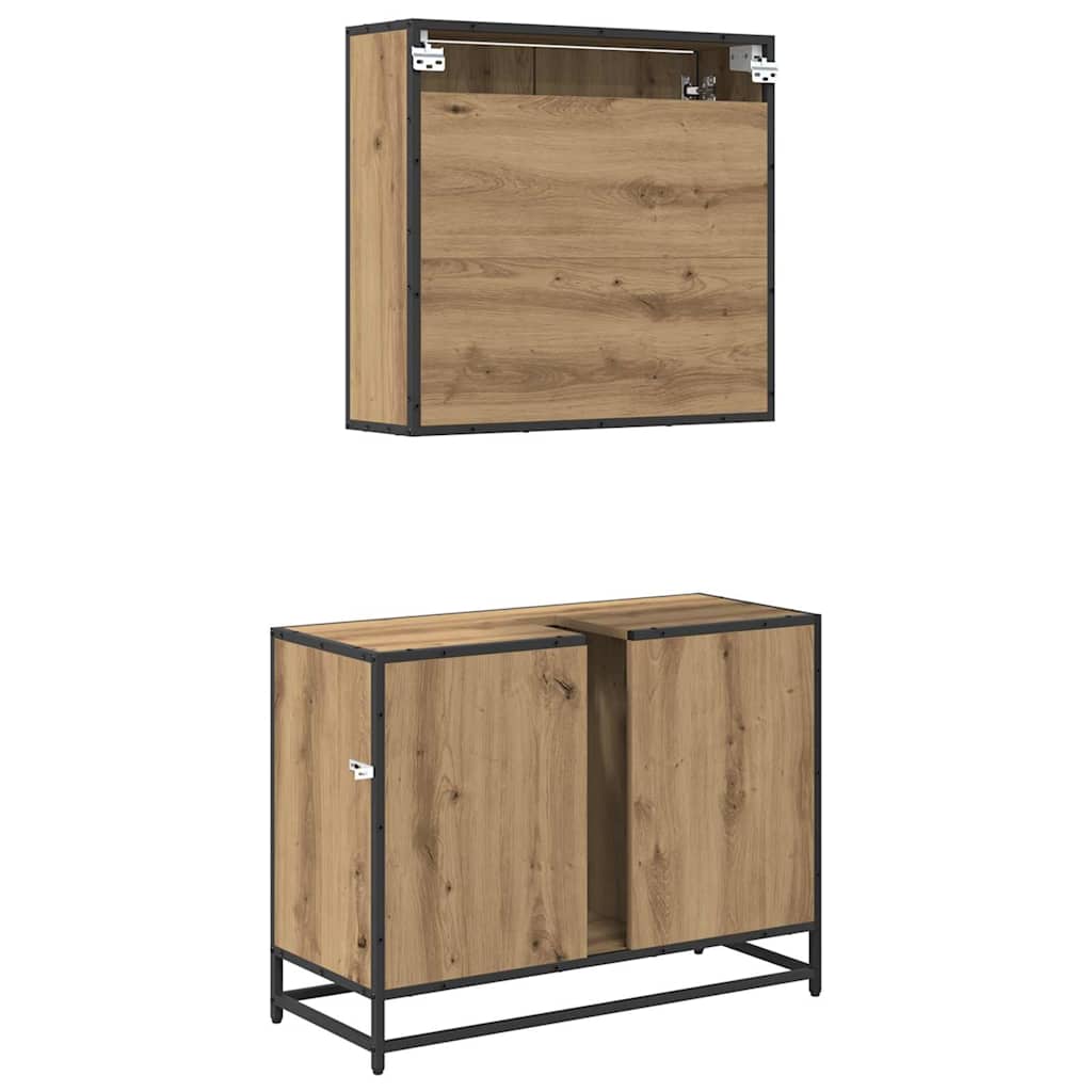 vidaXL Σετ Επίπλων Μπάνιου 2 τμχ. Artisan Oak 80 x 33 x 60 εκ