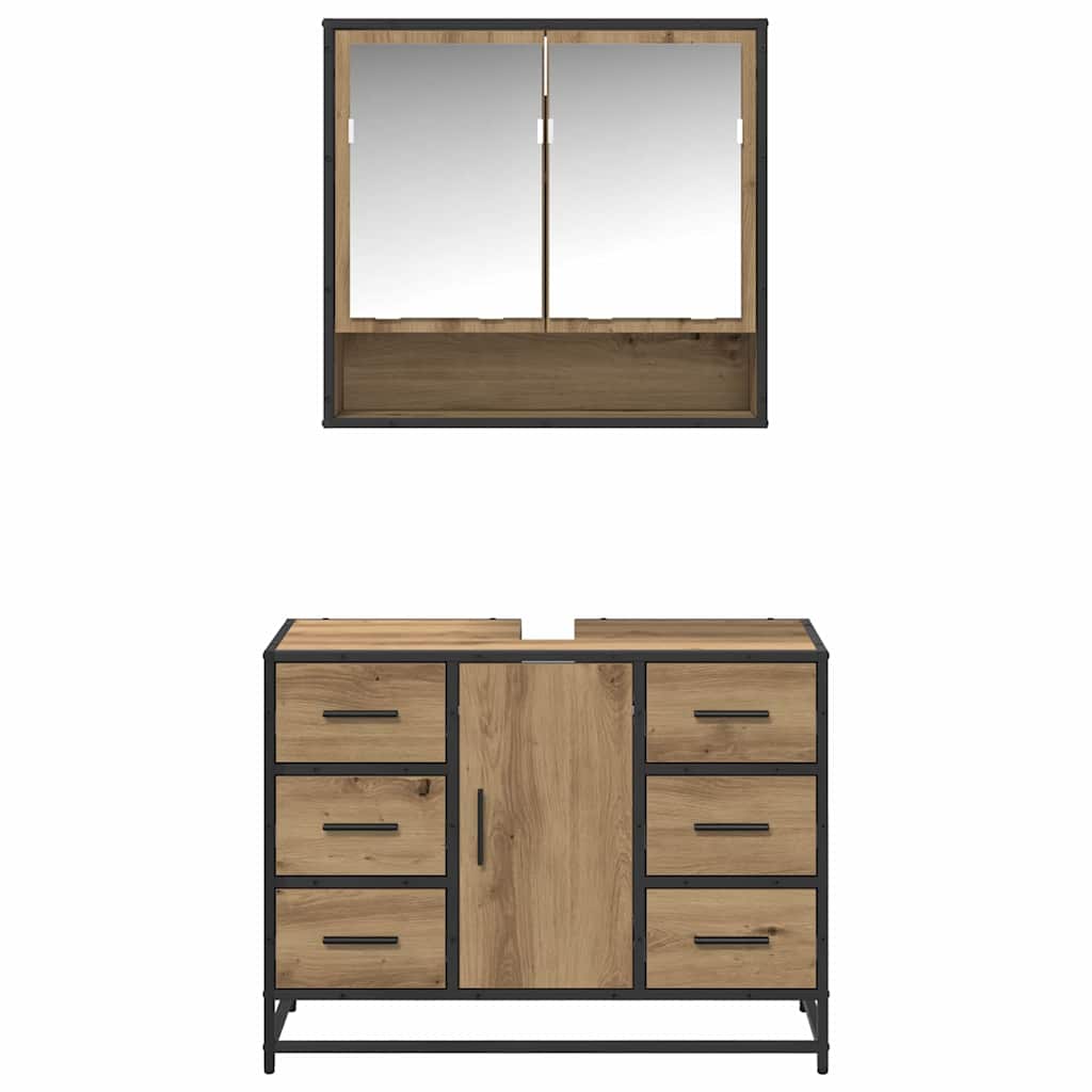 vidaXL Σετ Επίπλων Μπάνιου 2 τμχ. Artisan Oak 80 x 33 x 60 εκ