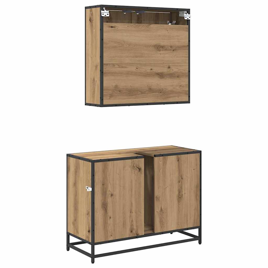 vidaXL Σετ Επίπλων Μπάνιου 2 τμχ. Artisan Oak 80 x 33 x 60 εκ