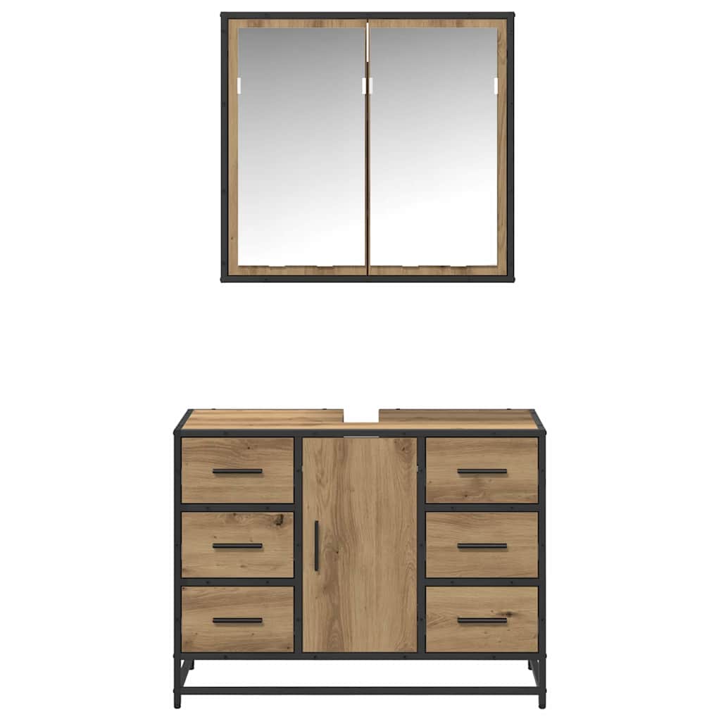 vidaXL Σετ Επίπλων Μπάνιου 2 τμχ. Artisan Oak 80 x 33 x 60 εκ