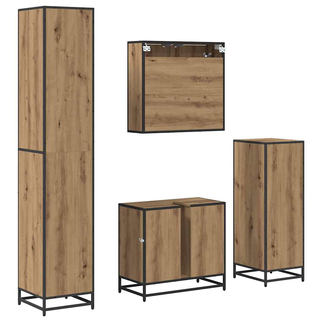 vidaXL Σετ Επίπλων Μπάνιου 4 τμχ. Artisan Oak 80 x 33 x 60 εκ