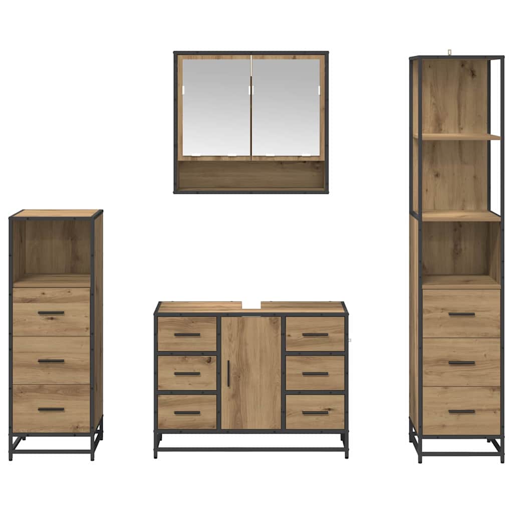 vidaXL Σετ Επίπλων Μπάνιου 4 τμχ. Artisan Oak 80 x 33 x 60 εκ