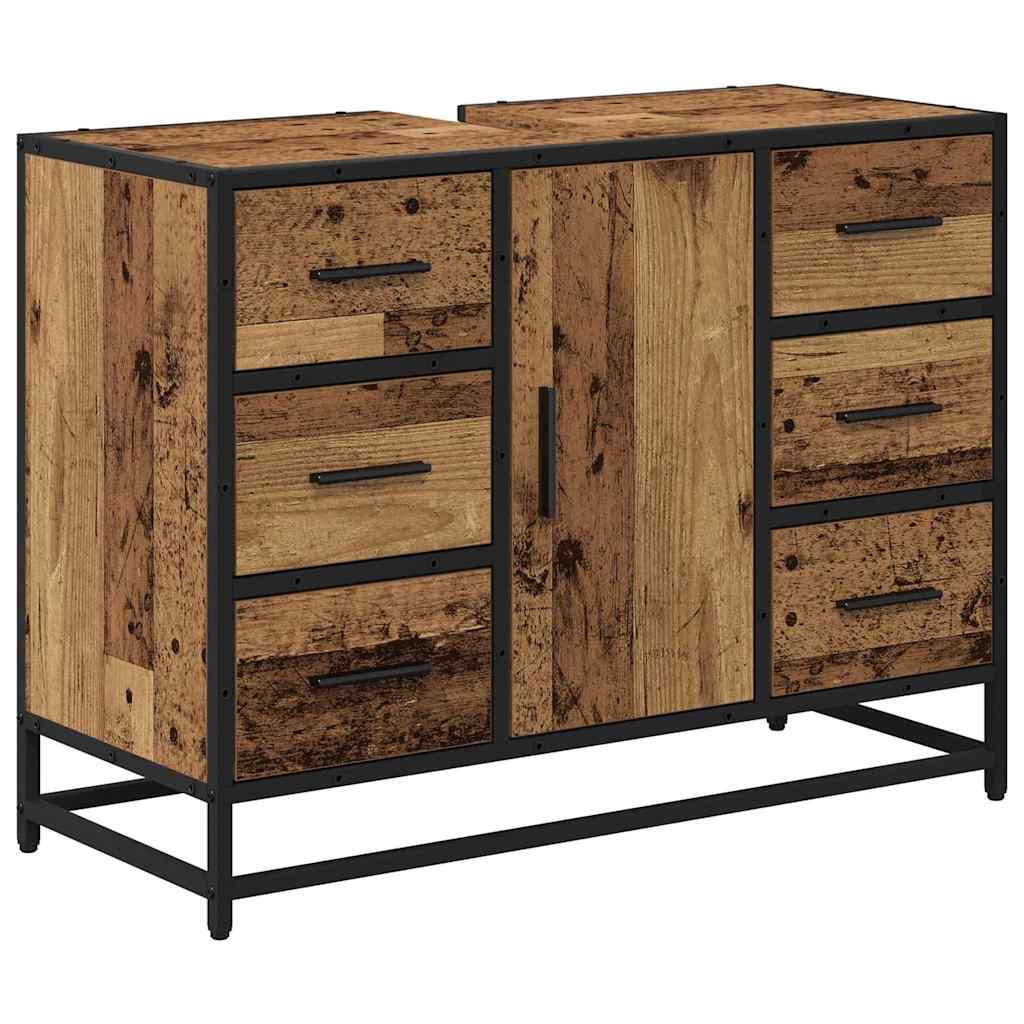vidaXL Σετ Επίπλων Μπάνιου 3 τμχ. Παλιό Ξύλο 90 x 33 x 60 εκ.