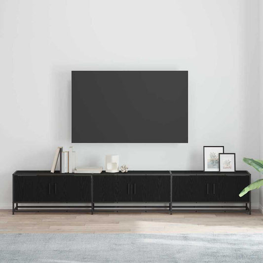 vidaXL Ντουλάπι TV Μαύρη δρυς 240 x 35 x 41 εκ Επεξεργασμένο ξύλο