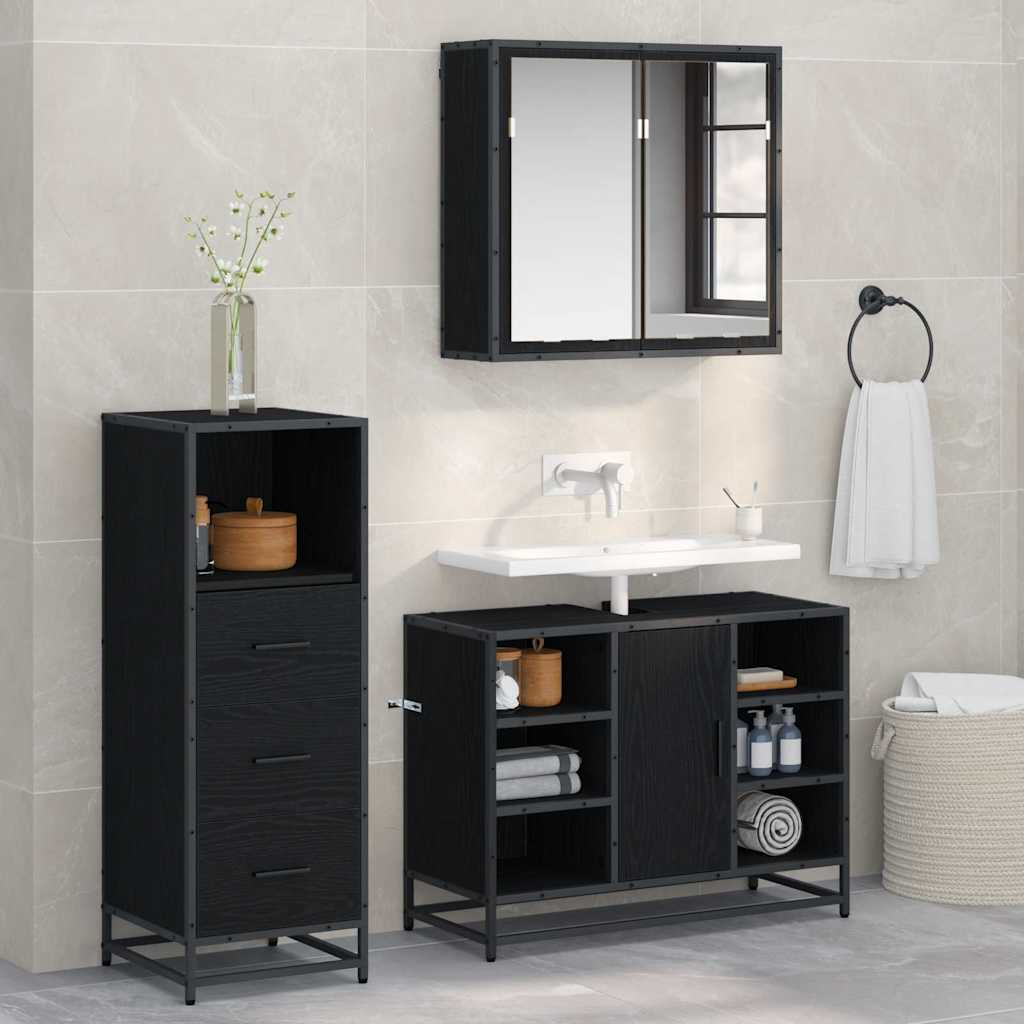 vidaXL Σετ Επίπλων Μπάνιου 3 τμχ. Παλιό Ξύλο 35 x 37,5 x 166 εκ.