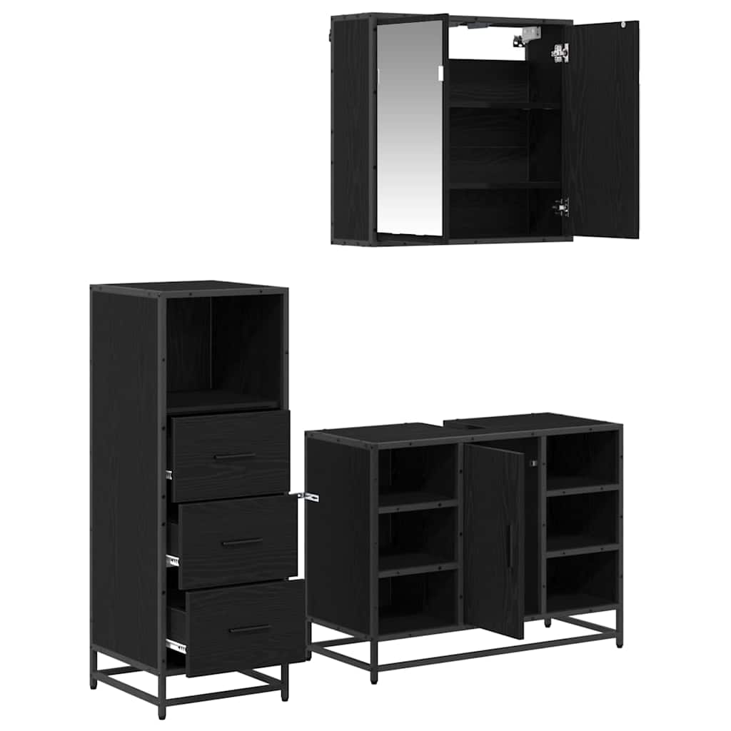 vidaXL Σετ Επίπλων Μπάνιου 3 τμχ. Παλιό Ξύλο 35 x 37,5 x 166 εκ.