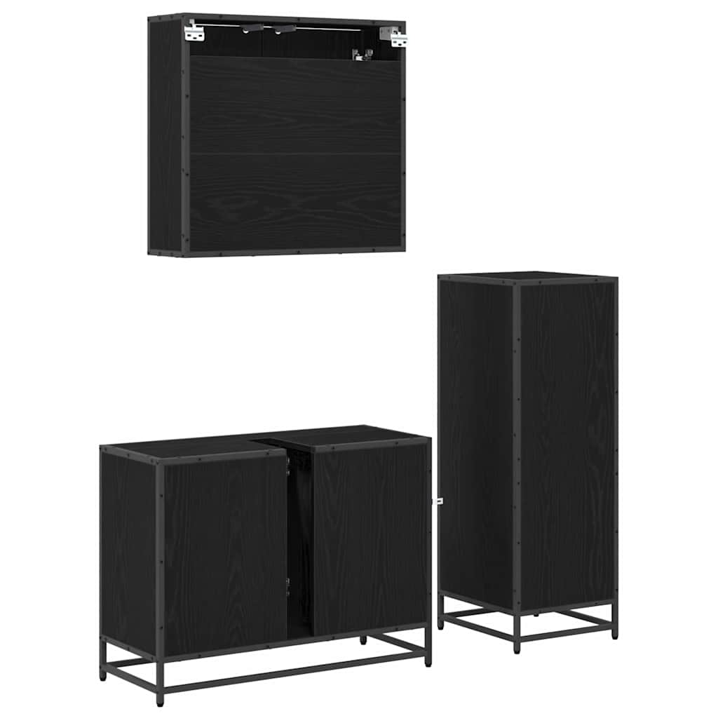 vidaXL Σετ Επίπλων Μπάνιου 3 τμχ. Παλιό Ξύλο 35 x 37,5 x 166 εκ.