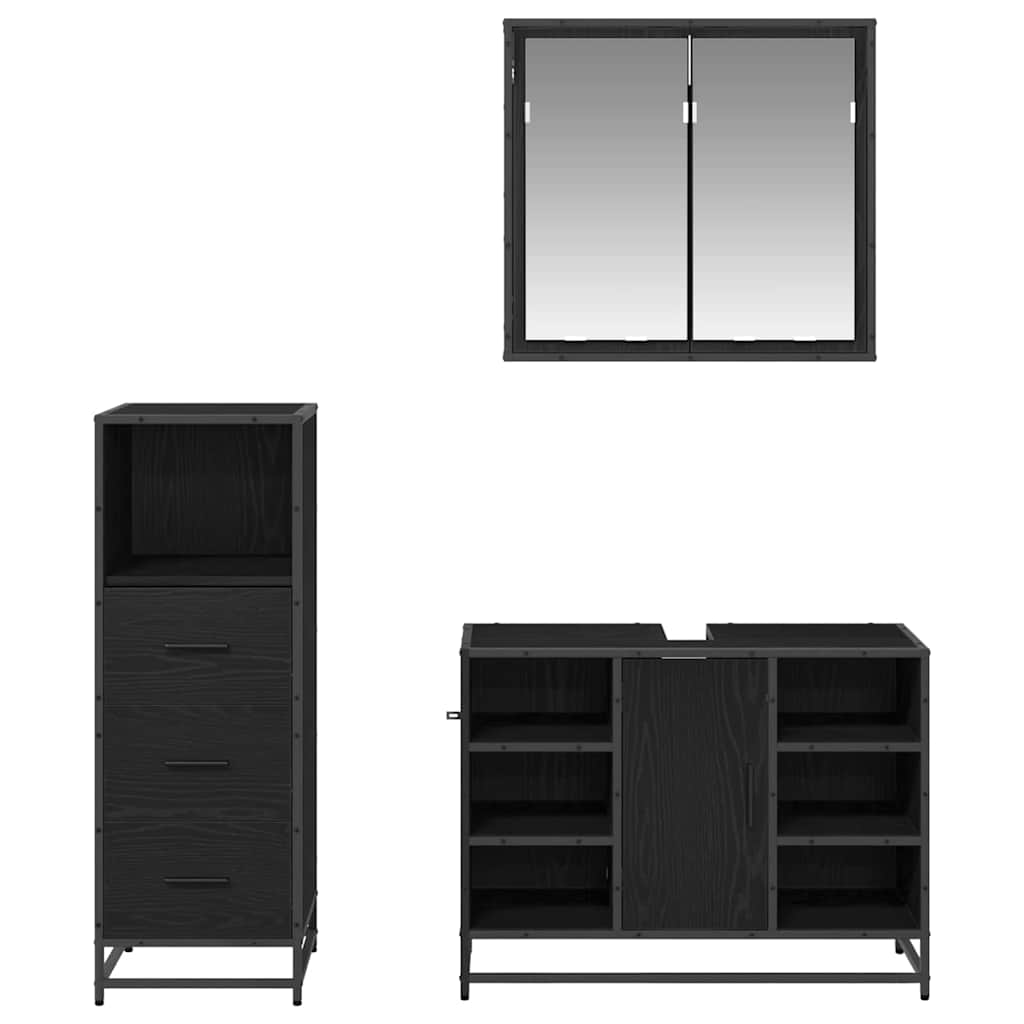 vidaXL Σετ Επίπλων Μπάνιου 3 τμχ. Παλιό Ξύλο 35 x 37,5 x 166 εκ.