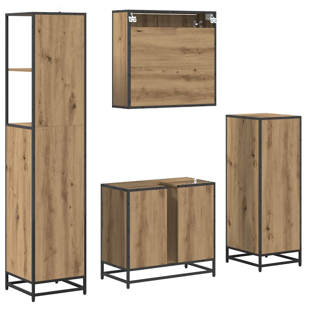 vidaXL Σετ Επίπλων Μπάνιου 4 τμχ. Artisan Oak 65 x 33 x 60 εκ