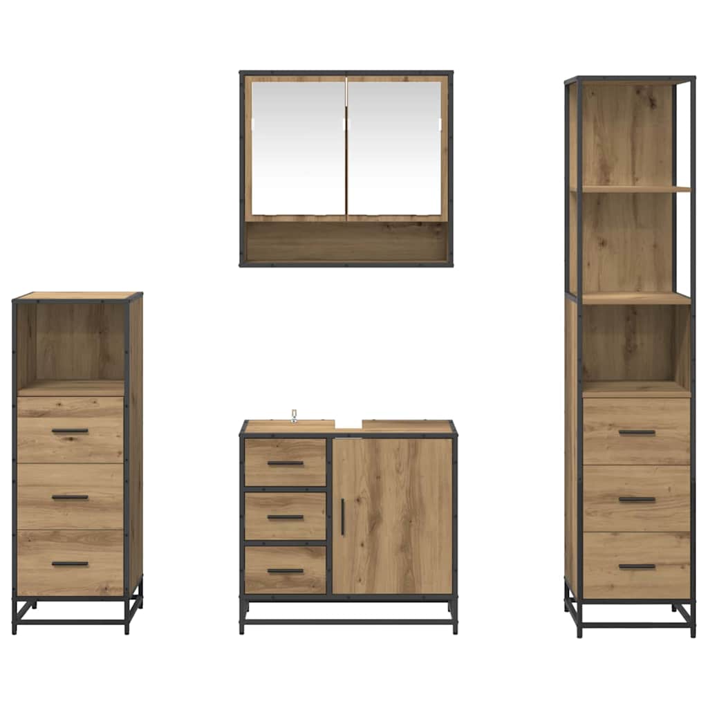 vidaXL Σετ Επίπλων Μπάνιου 4 τμχ. Artisan Oak 65 x 33 x 60 εκ