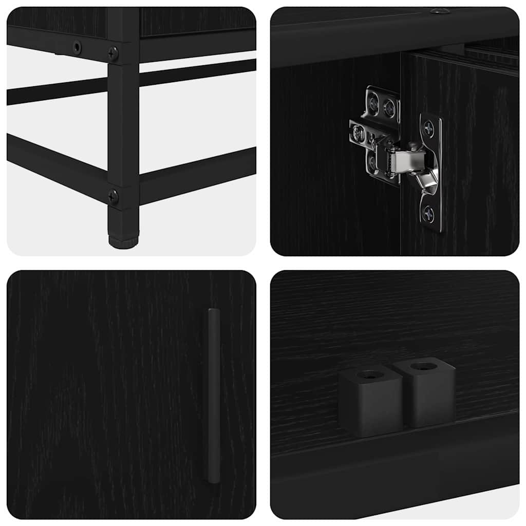 vidaXL Ντουλάπι TV Μαύρη δρυς 210 x 35 x 41 εκ Επεξεργασμένο ξύλο