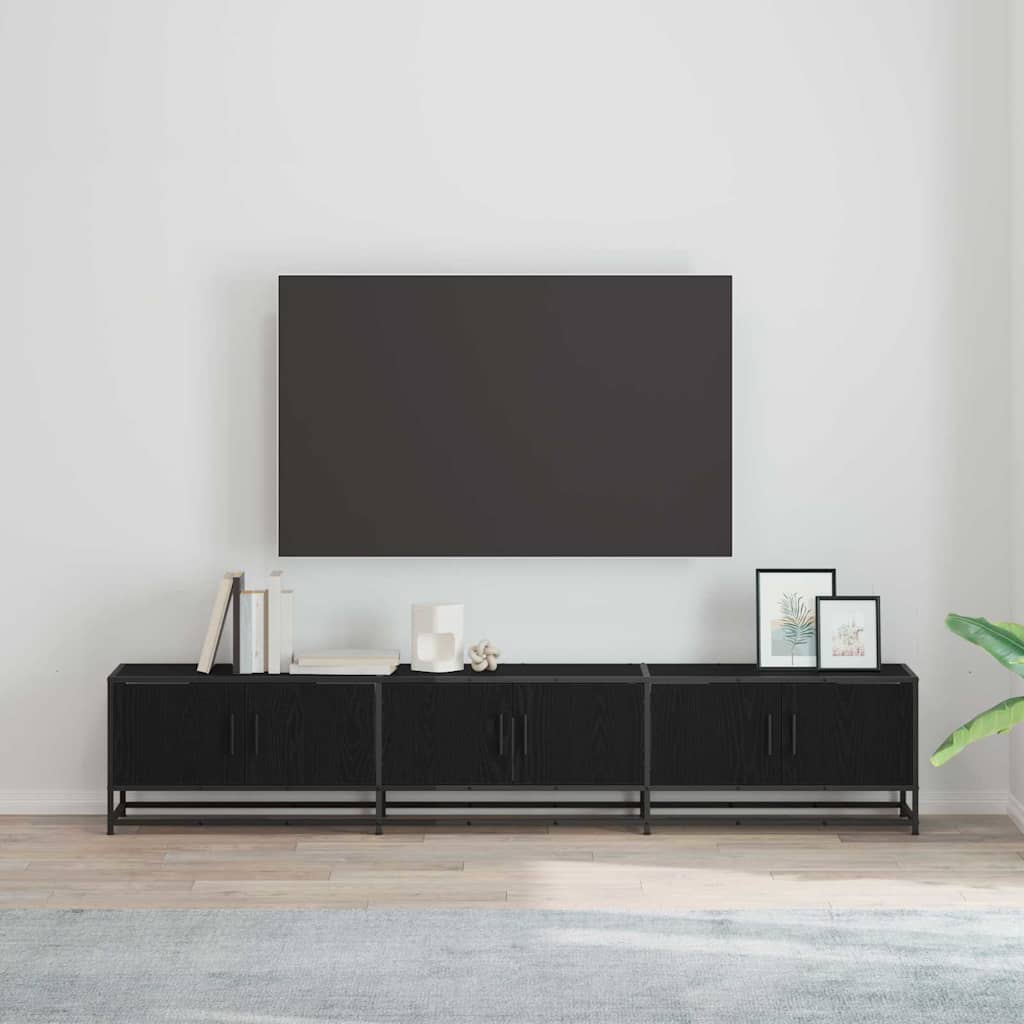 vidaXL Ντουλάπι TV Μαύρη δρυς 210 x 35 x 41 εκ Επεξεργασμένο ξύλο