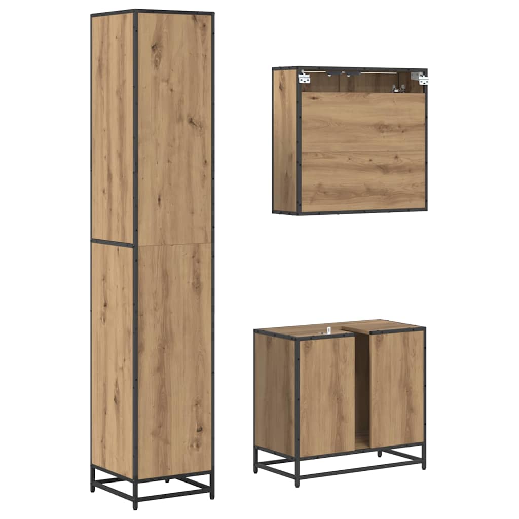 vidaXL Σετ Επίπλων Μπάνιου 3 τμχ. Artisan Oak 65 x 33 x 60 εκ