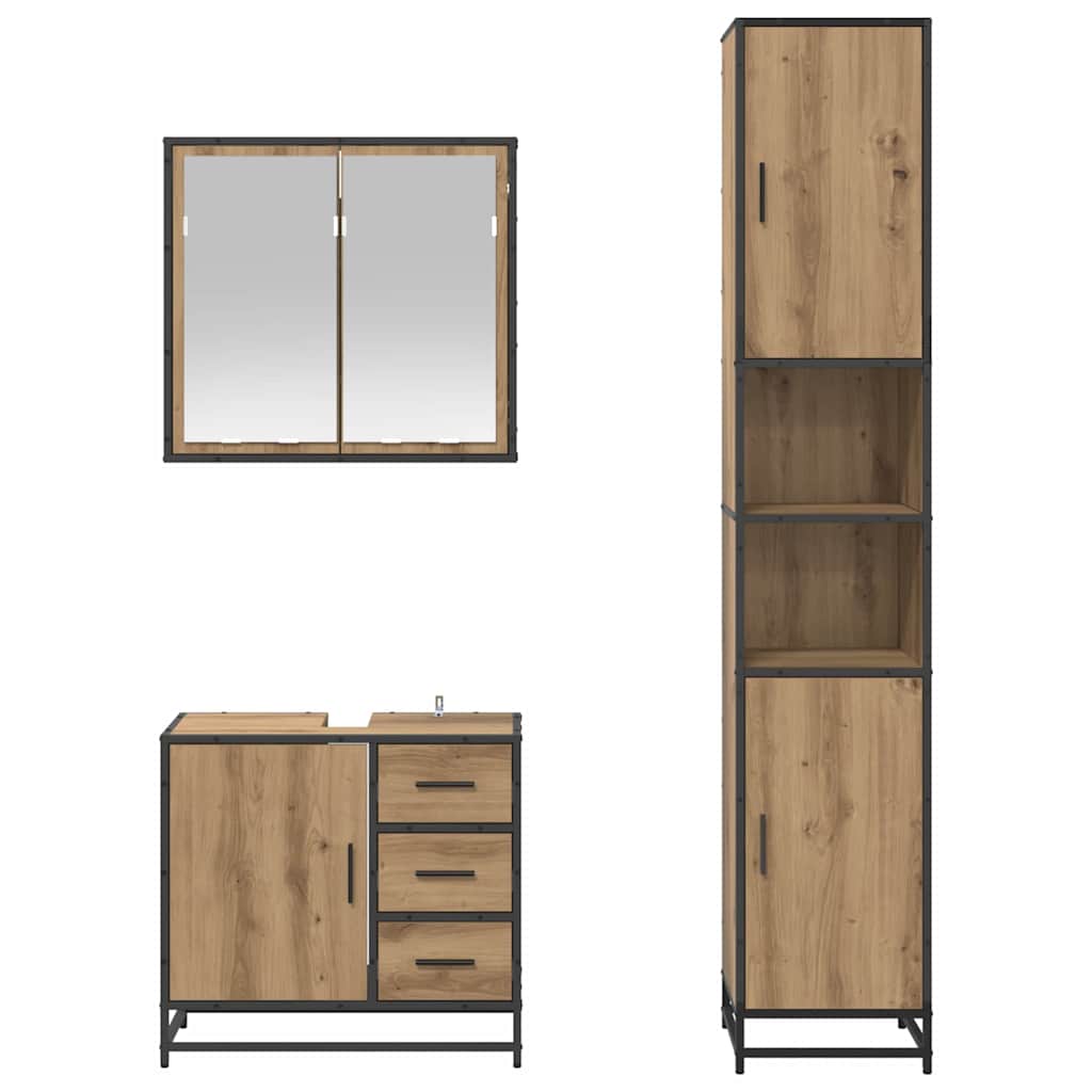 vidaXL Σετ Επίπλων Μπάνιου 3 τμχ. Artisan Oak 65 x 33 x 60 εκ