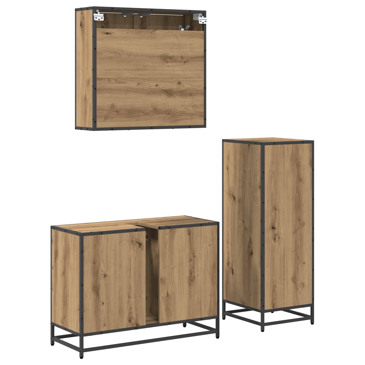 vidaXL Σετ Επίπλων Μπάνιου 3 τμχ. Artisan Oak 80 x 33 x 60 εκ