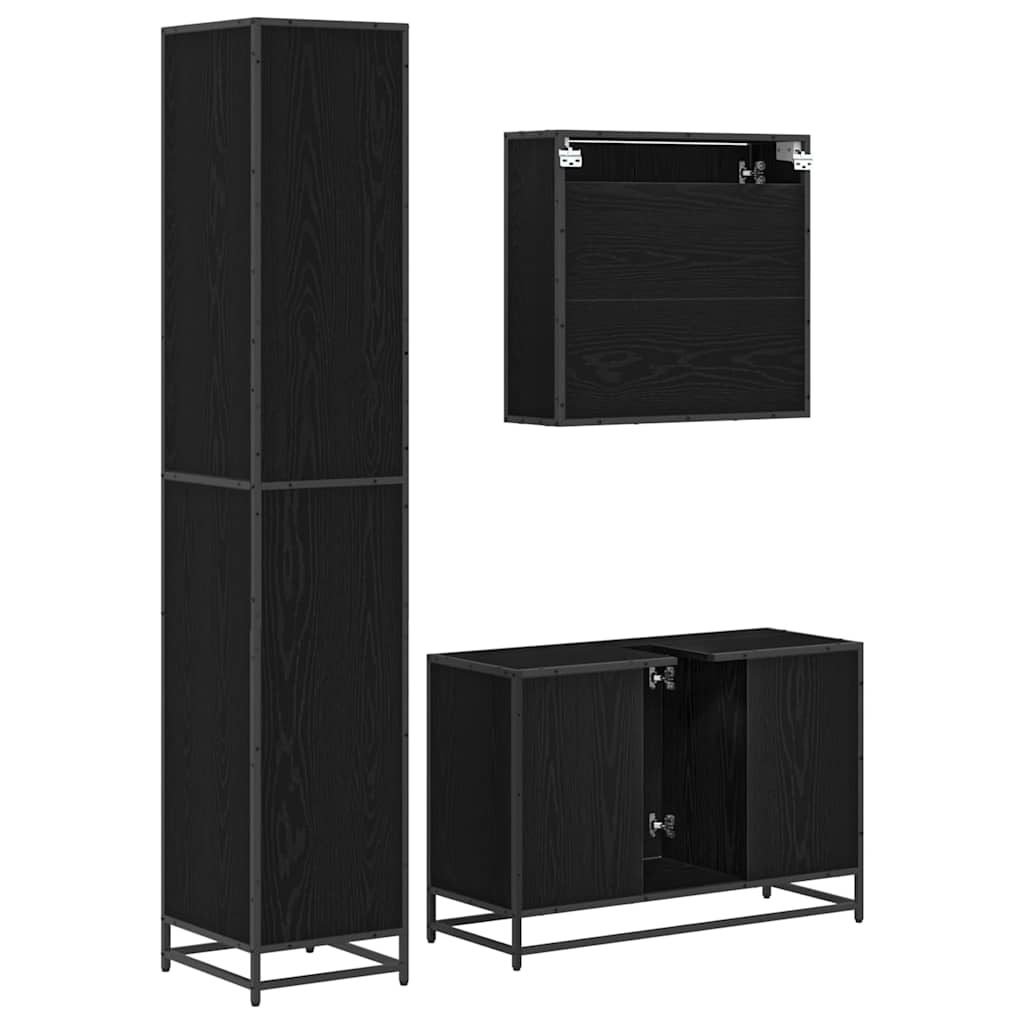 vidaXL Σετ Επίπλων Μπάνιου με πόρτα 3 pcs Παλαιό ξύλο 90 x 33 x 60 εκ.