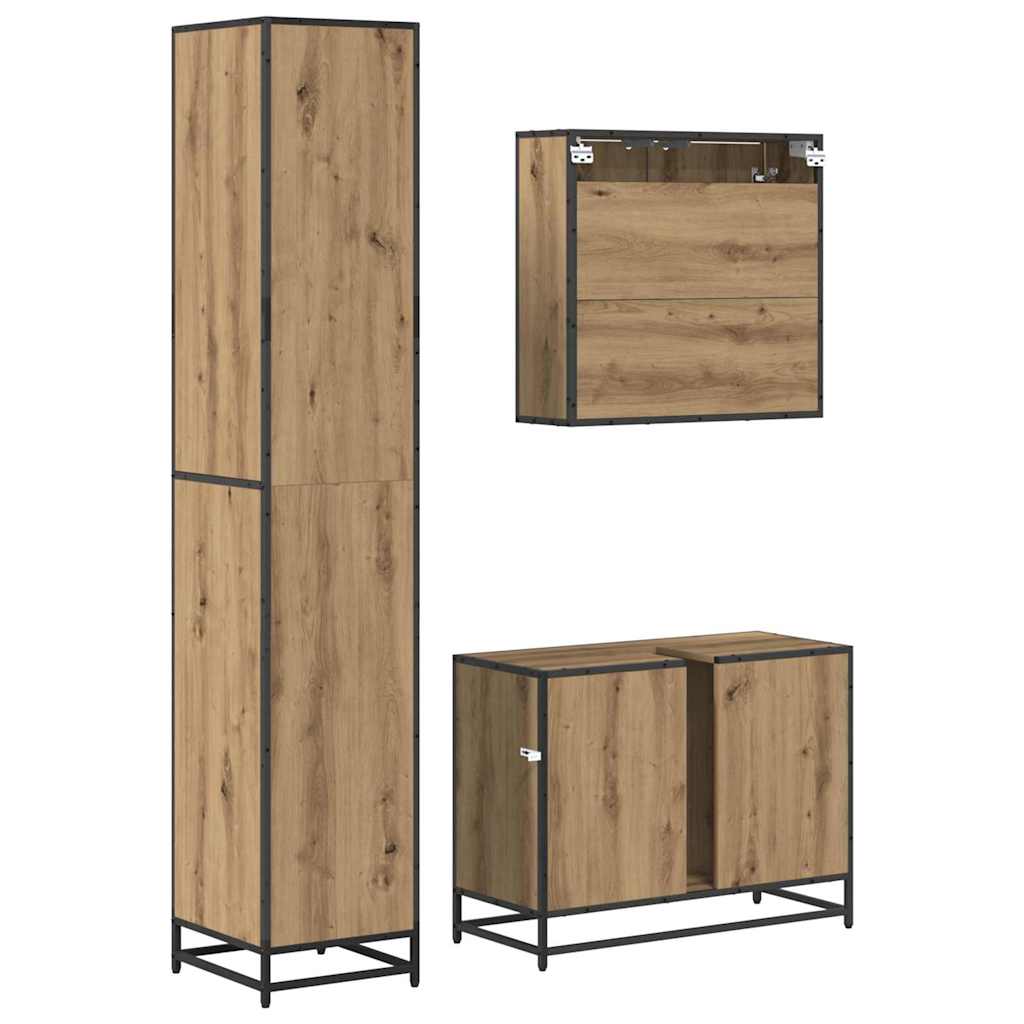 vidaXL Σετ Επίπλων Μπάνιου 3 τμχ. Artisan Oak 80 x 33 x 60 εκ