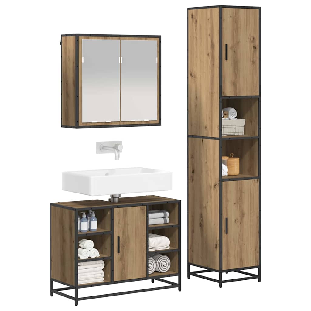 vidaXL Σετ Επίπλων Μπάνιου 3 τμχ. Artisan Oak 80 x 33 x 60 εκ