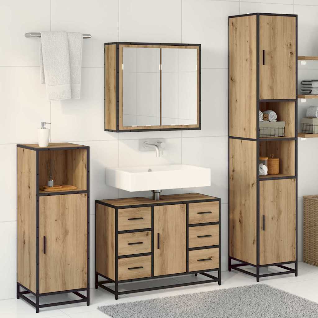 vidaXL Σετ Επίπλων Μπάνιου 3 τμχ. Artisan Oak 80 x 33 x 60 εκ