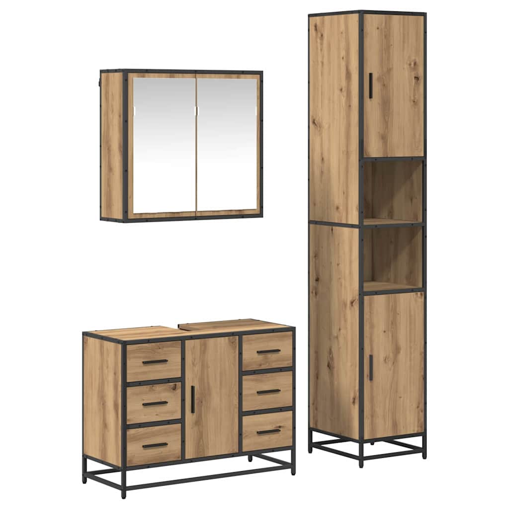 vidaXL Σετ Επίπλων Μπάνιου 3 τμχ. Artisan Oak 80 x 33 x 60 εκ