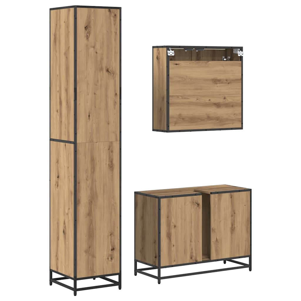 vidaXL Σετ Επίπλων Μπάνιου 3 τμχ. Artisan Oak 80 x 33 x 60 εκ