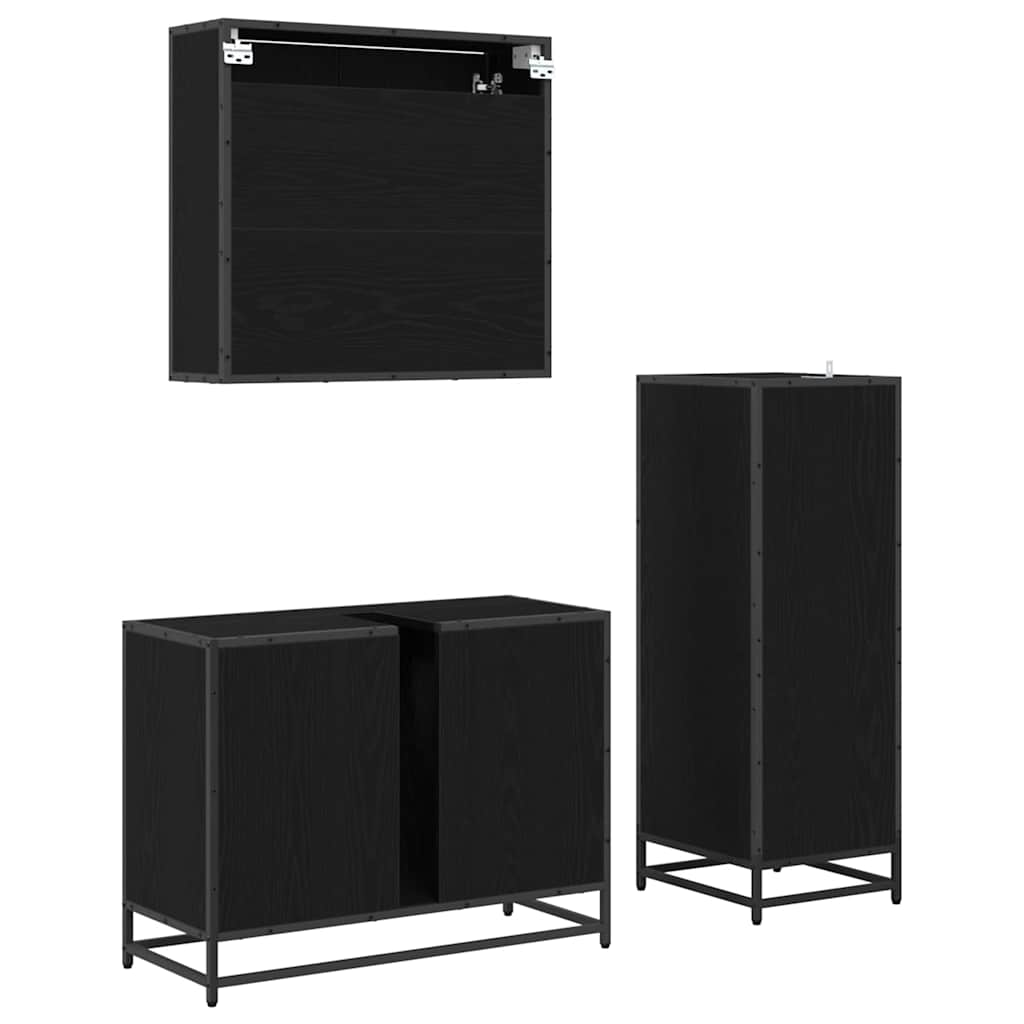 vidaXL Σετ Επίπλων Μπάνιου με ράφι 3 pcs Παλιό Ξύλο Επεξεργασμένο ξύλο