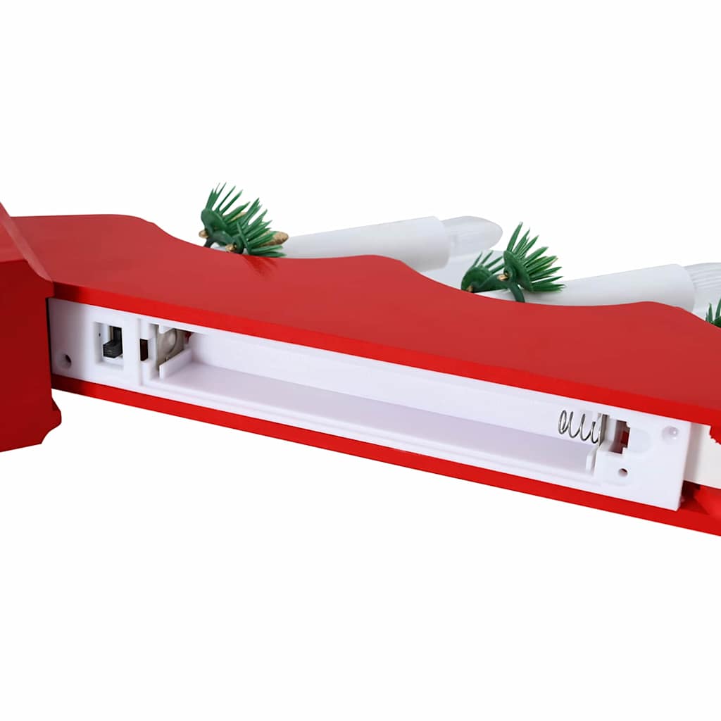 vidaXL Γέφυρα με Χριστουγεννιάτικα Κεριά με 7 LED 3 pcs Κόκκινο
