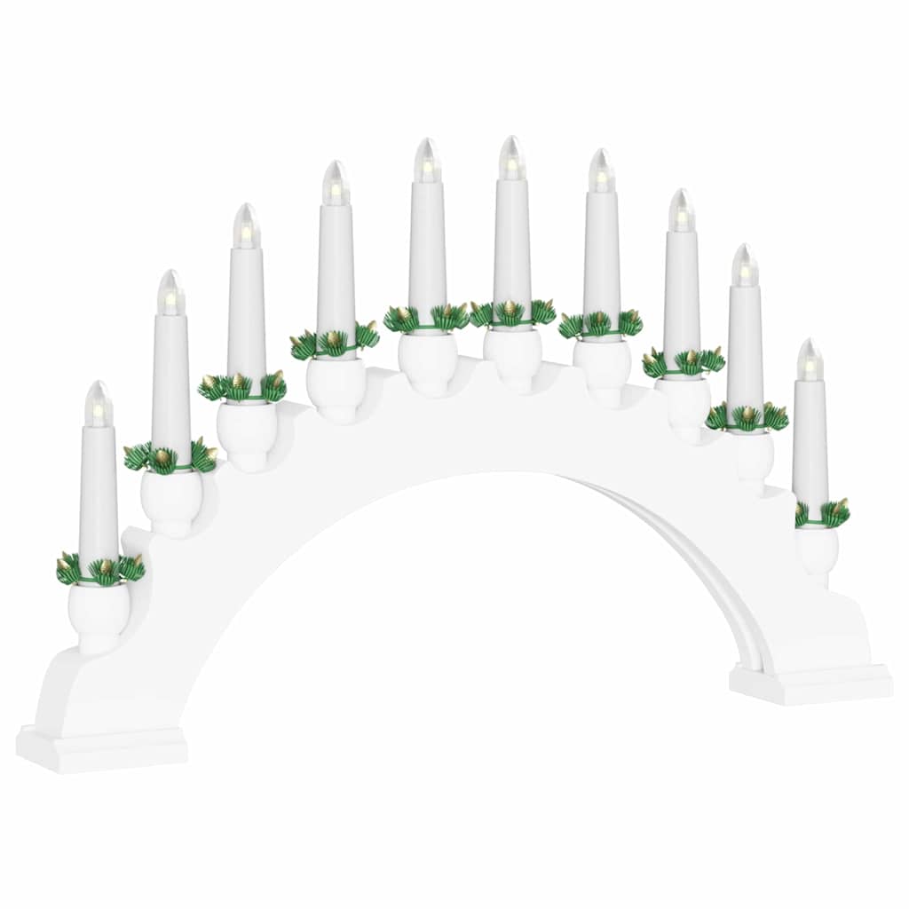vidaXL Χριστουγεννιάτικος Κεφαλόσκαφος με 10 LED Κεριά Λευκό