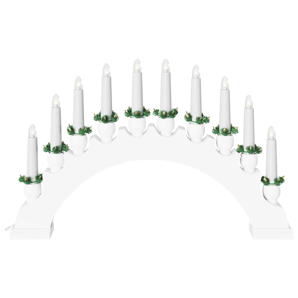vidaXL Χριστουγεννιάτικος Κεφαλόσκαφος με 10 LED Κεριά Λευκό