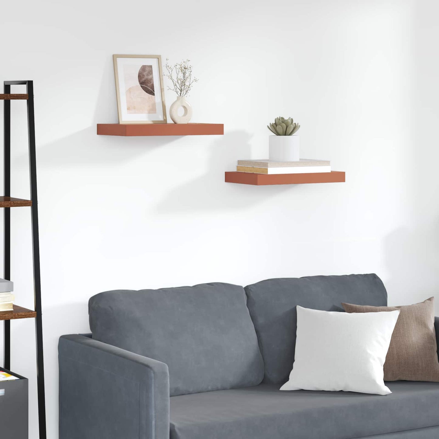 vidaXL Ράφι Τοίχου 2 pcs Κόκκινο 40 x 23,5 x 4 εκ Επεξεργασμένο ξύλο