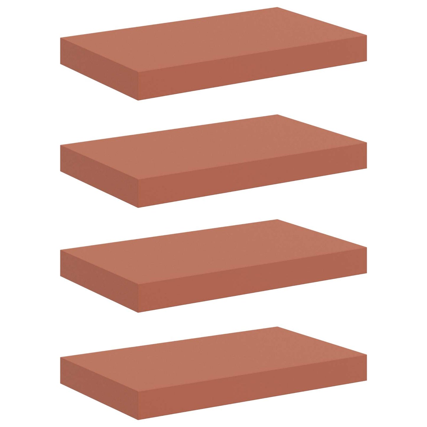 vidaXL Ράφι Τοίχου 4 pcs Κόκκινο 40 x 23,5 x 4 εκ Επεξεργασμένο ξύλο