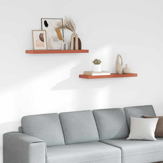 vidaXL Ράφι Τοίχου 2 pcs Κόκκινο 80 x 23,5 x 4 εκ Επεξεργασμένο ξύλο