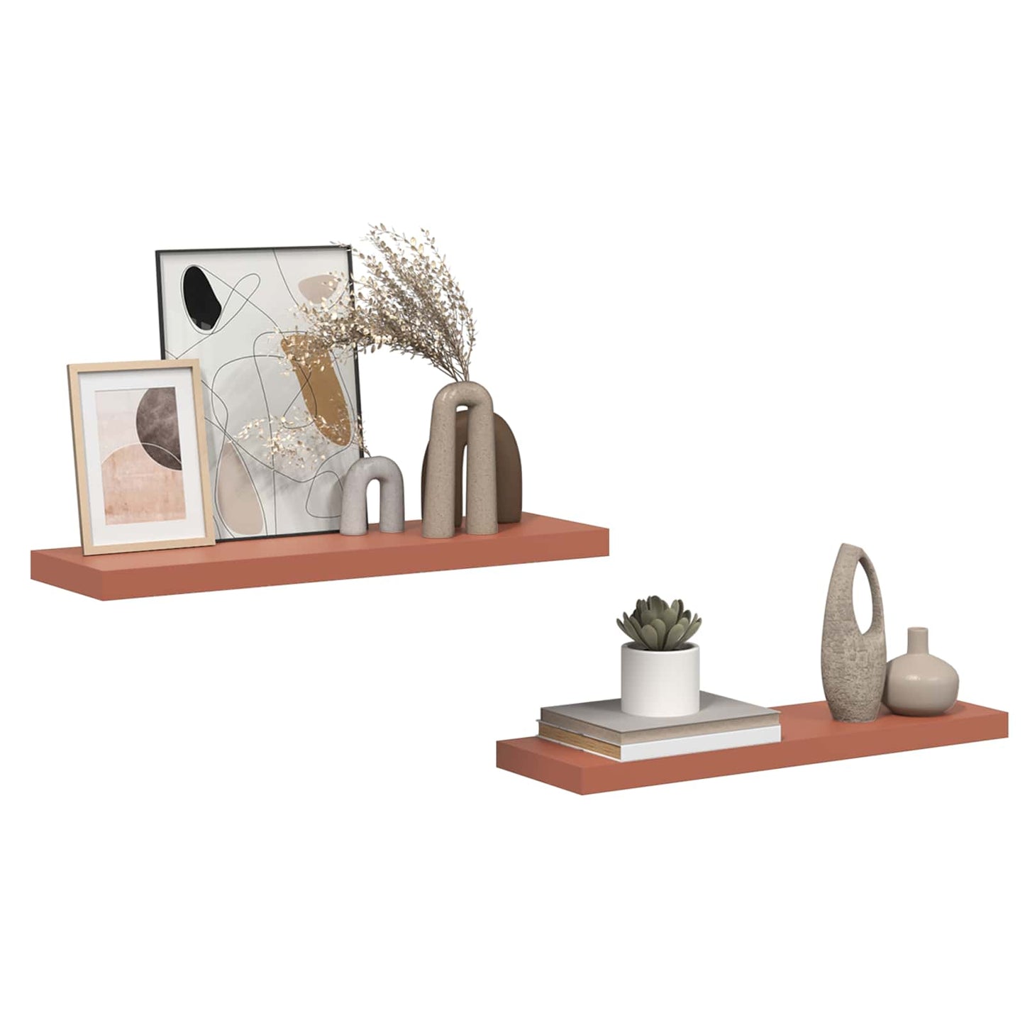 vidaXL Ράφι Τοίχου 2 pcs Κόκκινο 80 x 23,5 x 4 εκ Επεξεργασμένο ξύλο