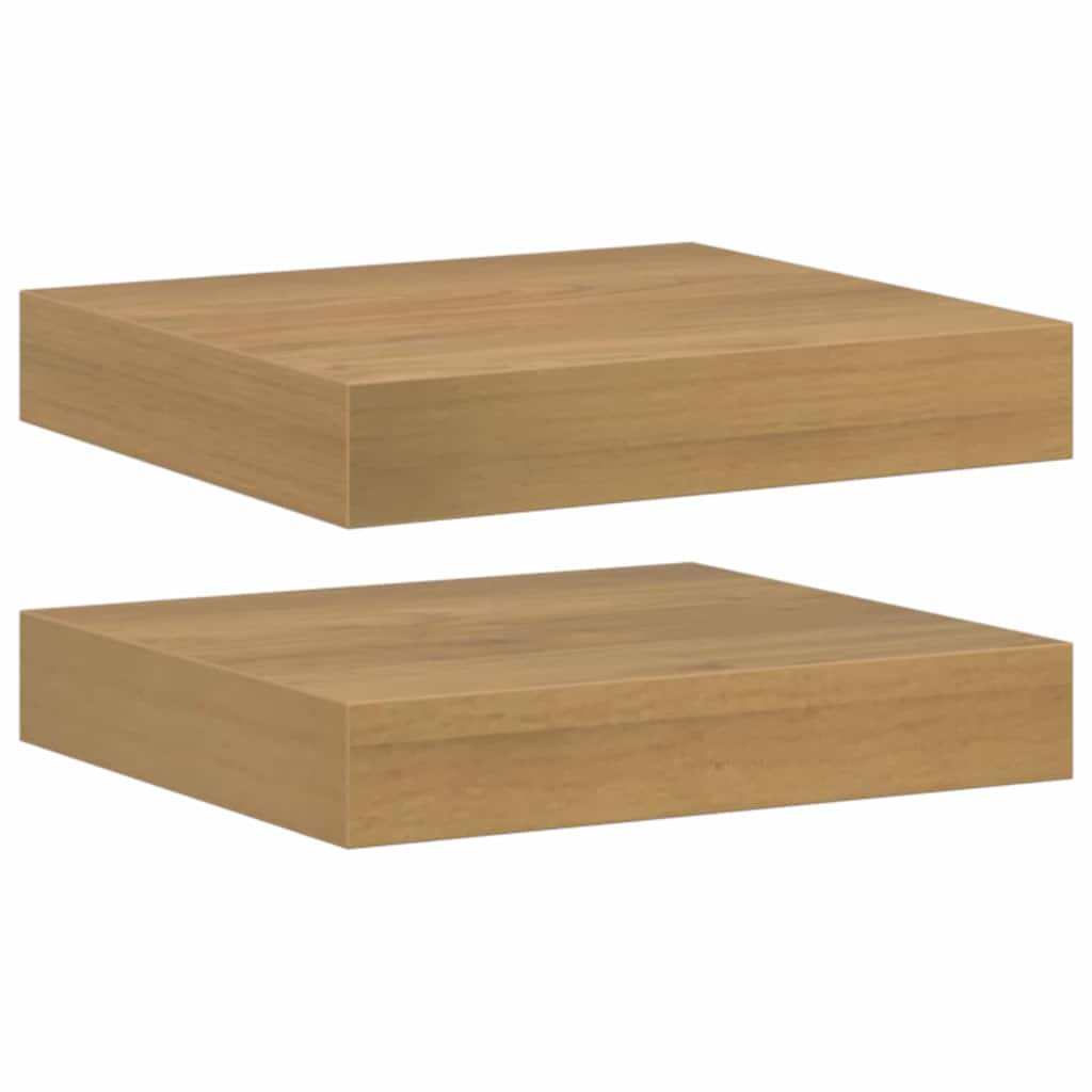 vidaXL Ράφι Τοίχου 2 pcs Καφέ 23 x 23,5 x 4 εκ Επεξεργασμένο ξύλο