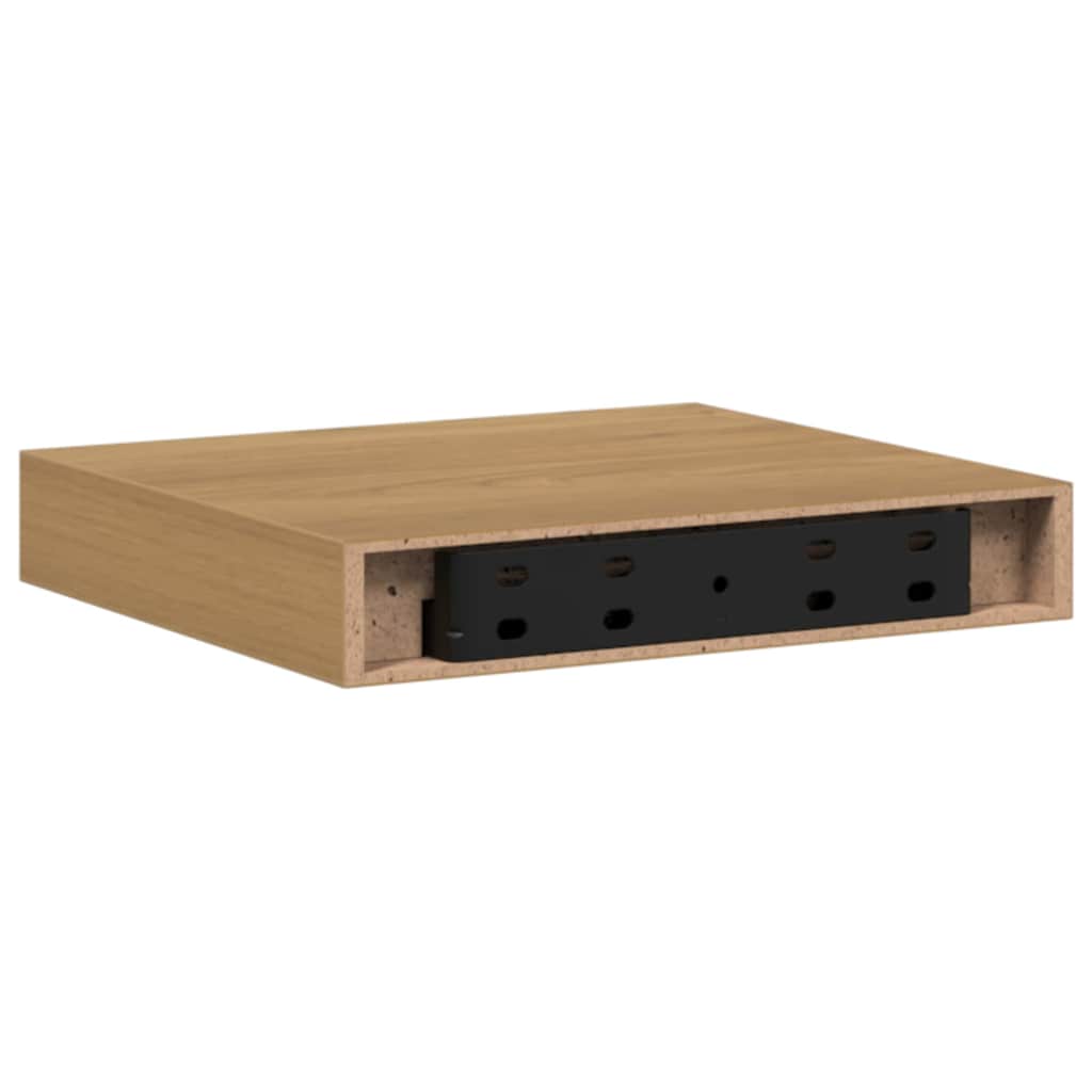 vidaXL Ράφι Τοίχου 2 pcs Καφέ 23 x 23,5 x 4 εκ Επεξεργασμένο ξύλο