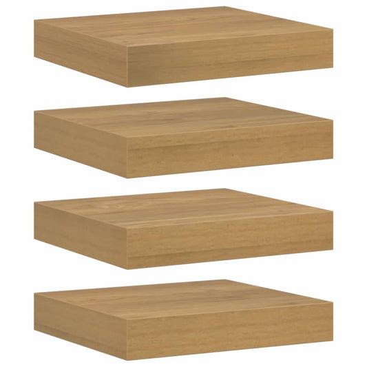 vidaXL Ράφι Τοίχου Επιτοίχιο 4 pcs Καφέ 23 x 23,5 x 3,8 cm