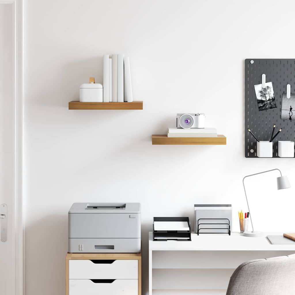 vidaXL Ράφι Τοίχου 2 pcs Καφέ 40 x 23,5 x 4 εκ Επεξεργασμένο ξύλο